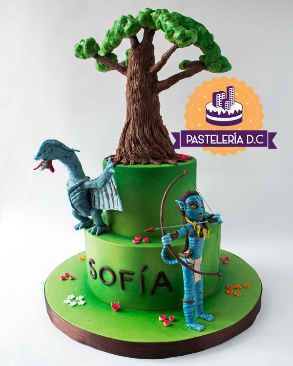 Ponqué Pastel Torta personalizada en Bogotá Avatar Neytiri y árbol